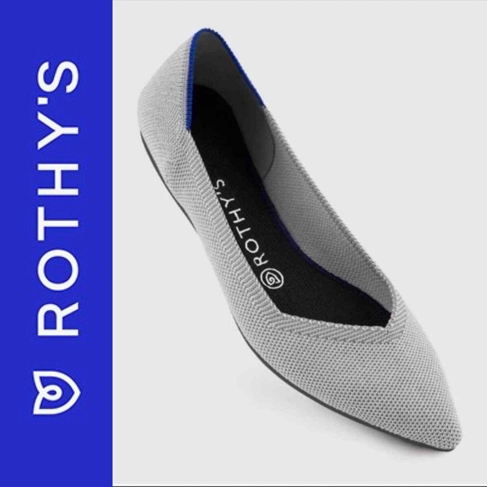{ Rothy’s } Pointed Flats in Flax Birdseye